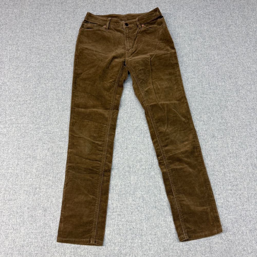 Muji | Corduroy Pants | 24 | Brown | Slim Straight Stretch 5-Pocket Casual